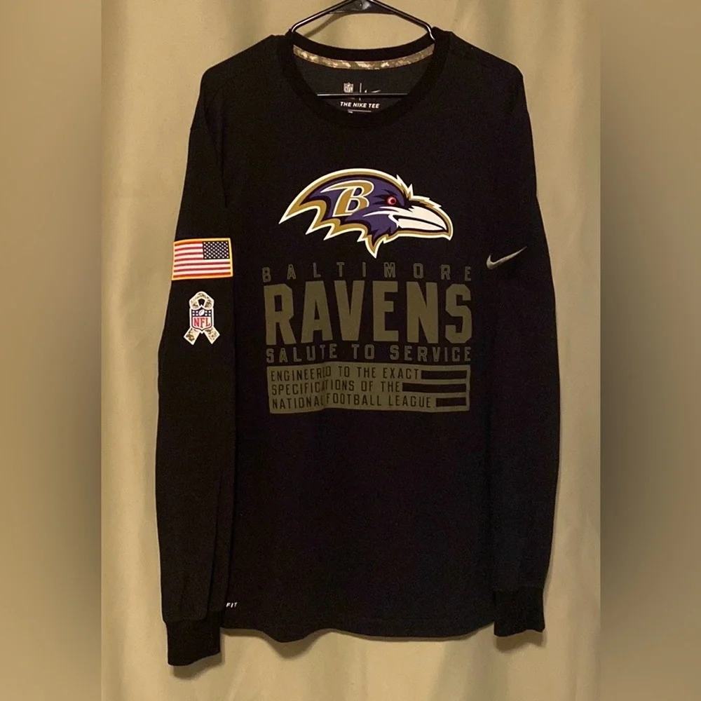 Baltimore Ravens Nike On Field Dri-Fit“Salute To Service” Long Sleeve T-Shirt Lg
